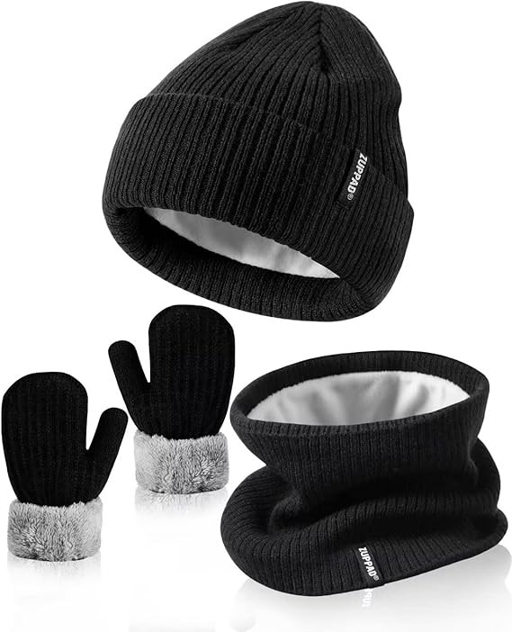 Baby Beanie Mittens Scarf Set Girls Boys, Toddler Winter Hat and Gloves Neck Warmer Set Knit Warm... | Amazon (US)