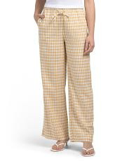Gingham Narrow Palazzo Pull On Pants | TJ Maxx