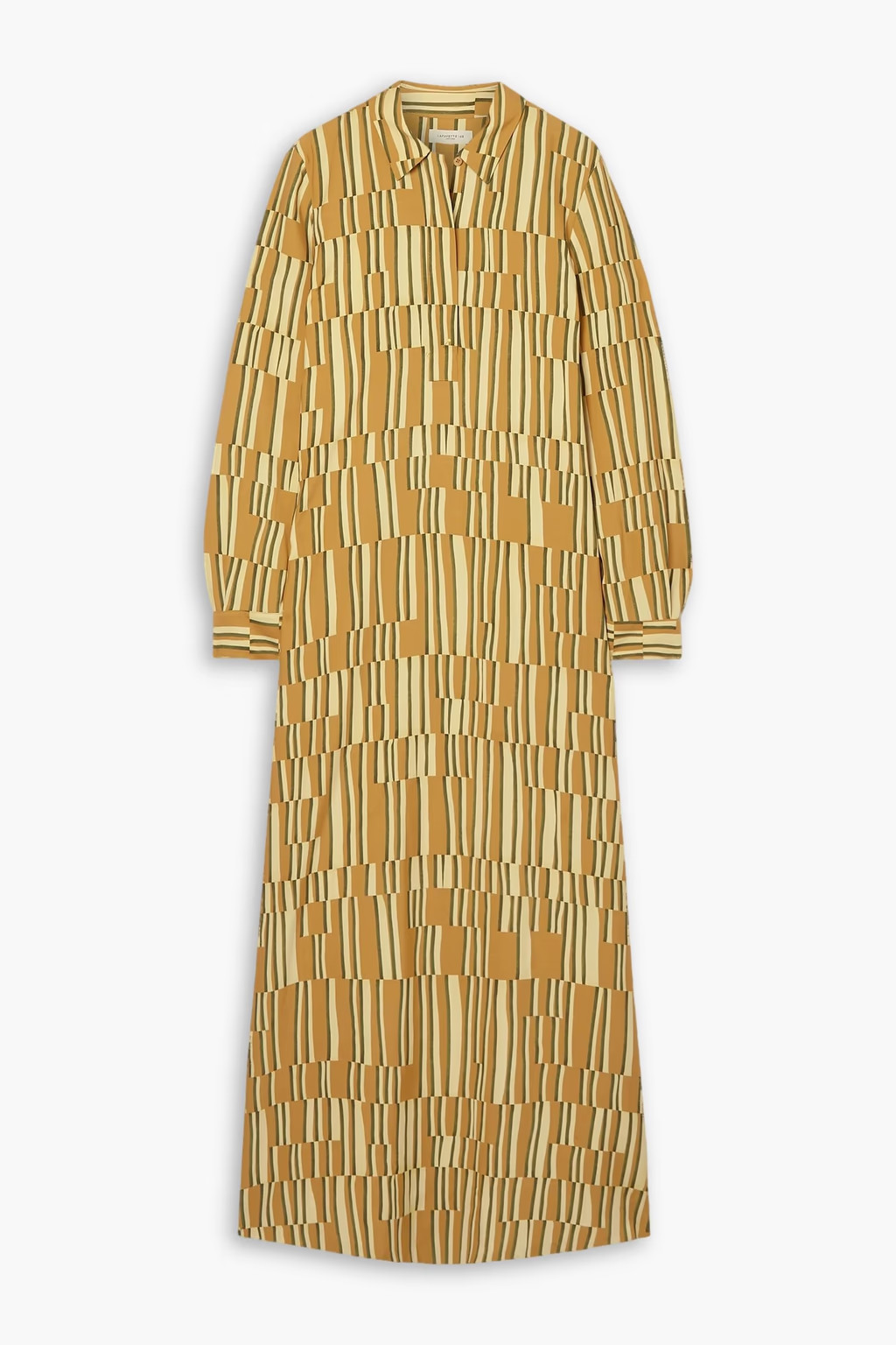 Blixa striped crepe maxi shirt dress - mustard - One Size | The Outnet (US and CA)