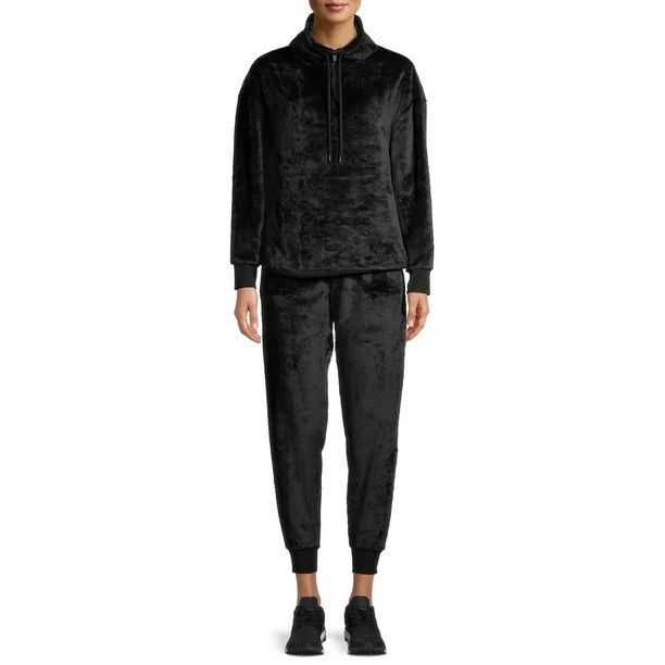 Secret Treasures Women's and Women's Plus Deluxe Touch Half Zip Top and Joggers, 2-Piece Lounge P... | Walmart (US)