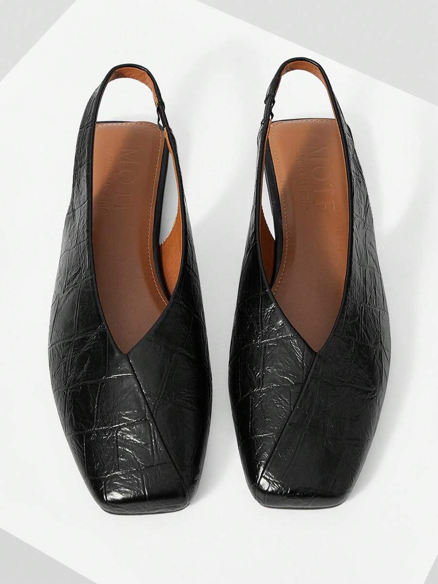 MOTF RETRO BACKLESS BALLET FLATS, FASHION COMFORTABLE ELEGANT SQUARE TOE SLIP-ON DANCE SHOES FOR ... | SHEIN