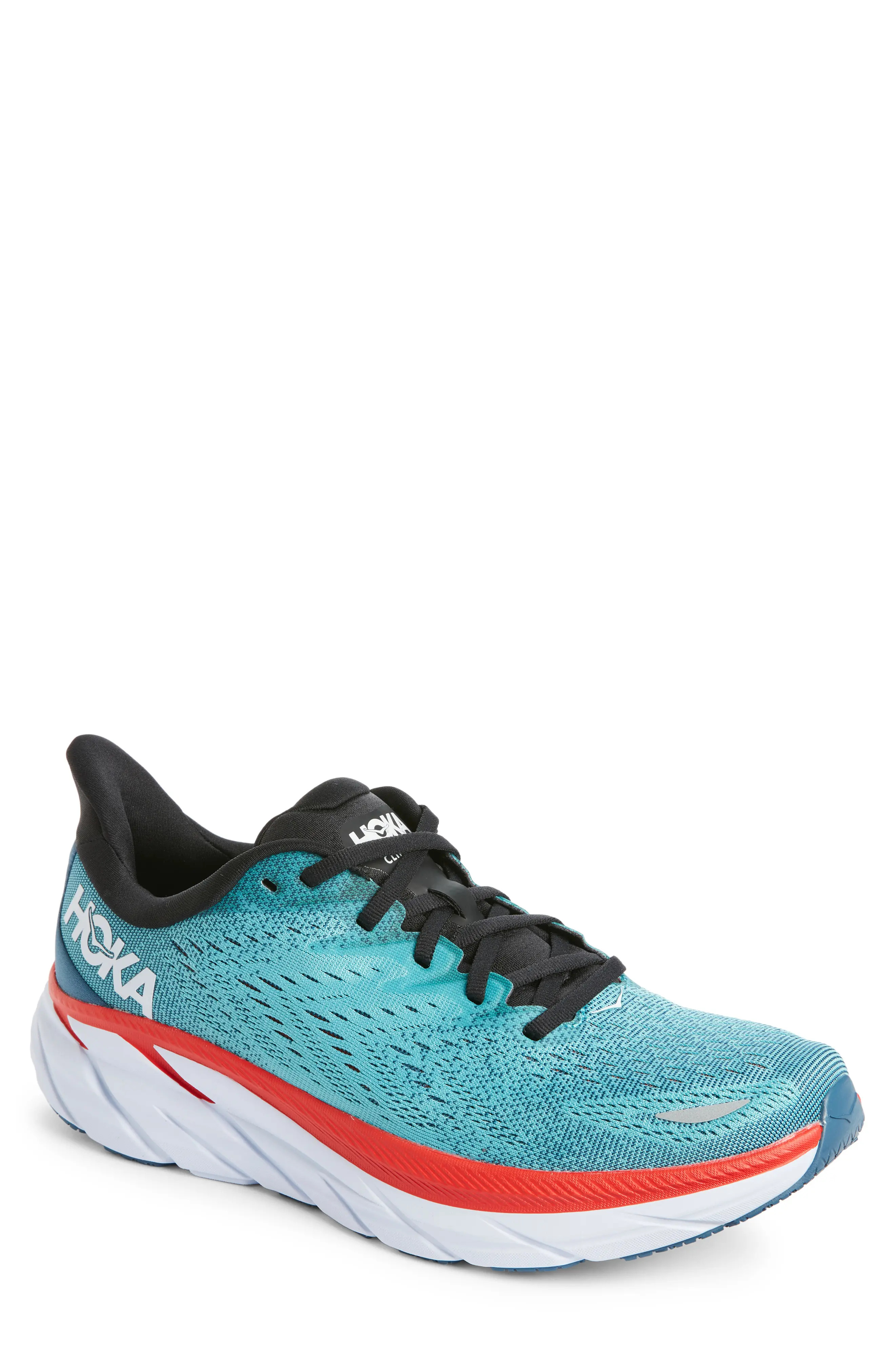 HOKA ONE ONE Clifton 8 Running Shoe, Size 10 in Real Teal /Aquarelle at Nordstrom | Nordstrom