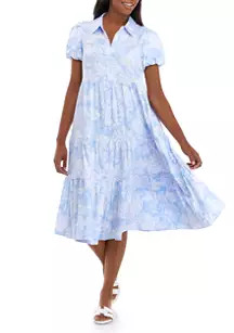 Women's Puff Sleeve Button Front Dress | Belk