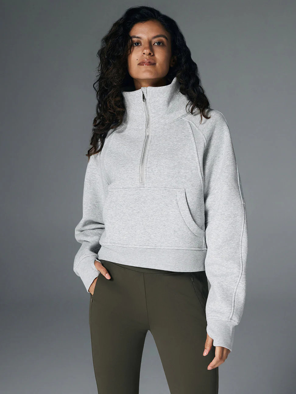 Ease Oversized Funnel-Neck Half Zip Pullover | ShopAthluna