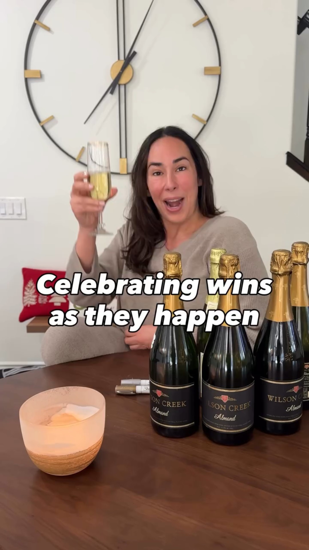 Last year I realized how often I moved on to the next thing without really celebrating the wins.

So I started writing goals on champagne bottles and popping them the moment I hit them. Big or small. Because who says we have to wait until the end of the year to acknowledge progress?

It’s one of my favorite ways to approach New Year goal setting without pressure or perfection. A simple way to stay accountable and actually enjoy the journey instead of letting another year fly by.

What’s one goal you’d write on a bottle right now?

#LTKHome #LTKSeasonal #LTKHoliday