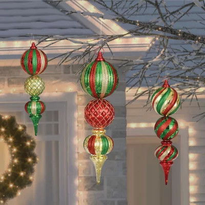 Member's Mark Jumbo Pre-Lit Shatterproof Ornament Stake Lights, Set of 3 | Sam's Club