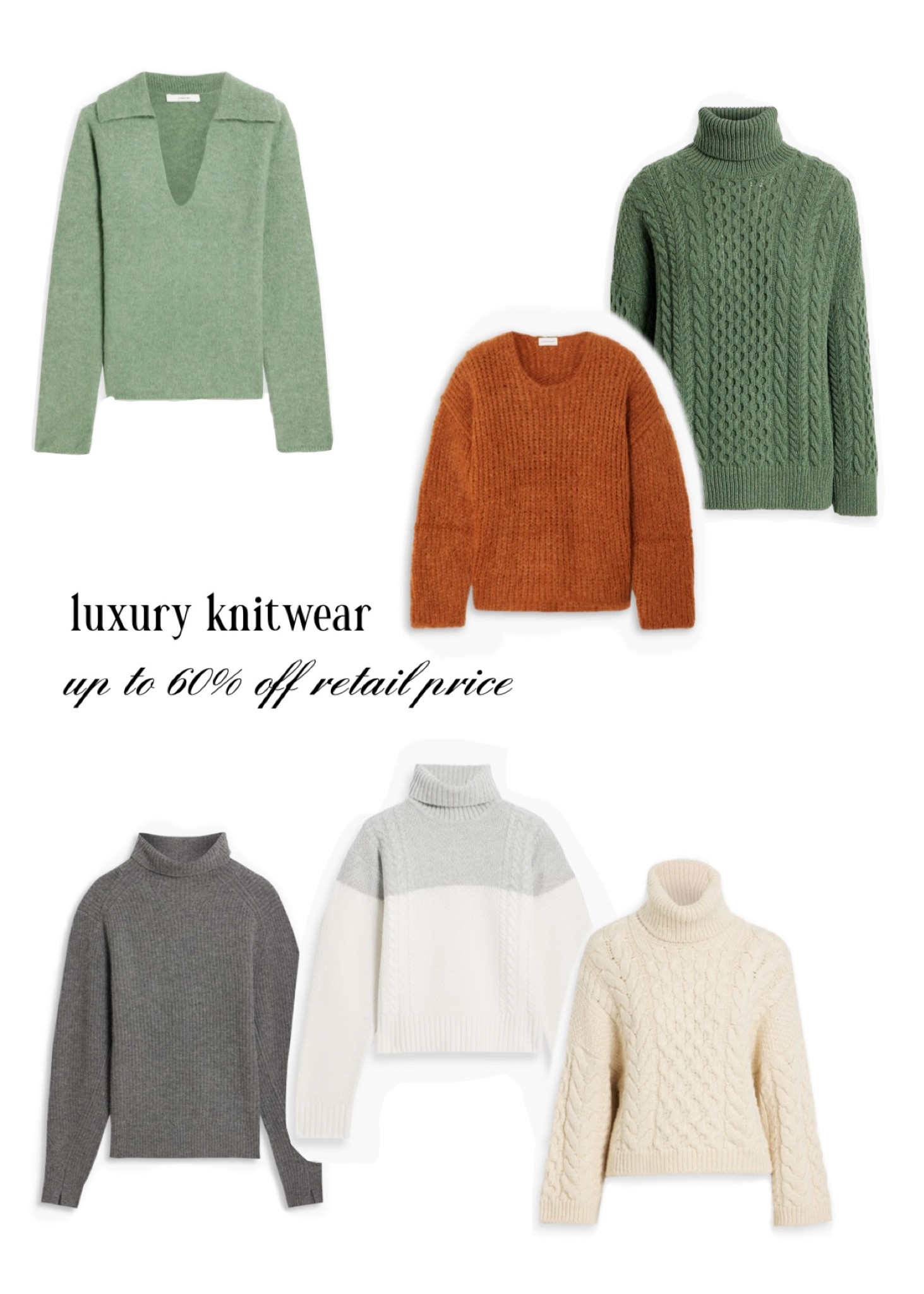 i’ve been upgrading my knitwear to higher quality items and the outnet is my favourite place to buy cashmere & wool. here are some of my favourite turtleneck, crew neck and v neck sweaters!  

#LTKsalealert #LTKHolidaySale #LTKCyberWeek