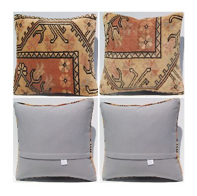 two sofa pillow covers handmade square Turkish Milas carpet cushion rugs 16"X16"  | eBay | eBay US