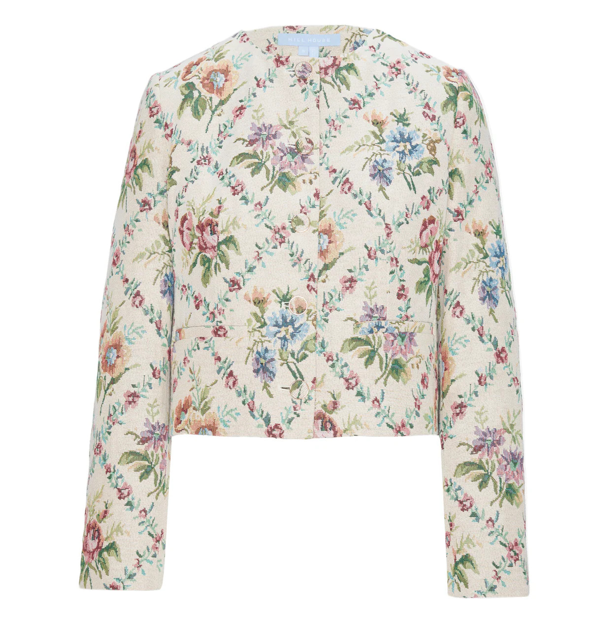 The Virginia Jacket in Tapestry Trellis Brocade | Over The Moon