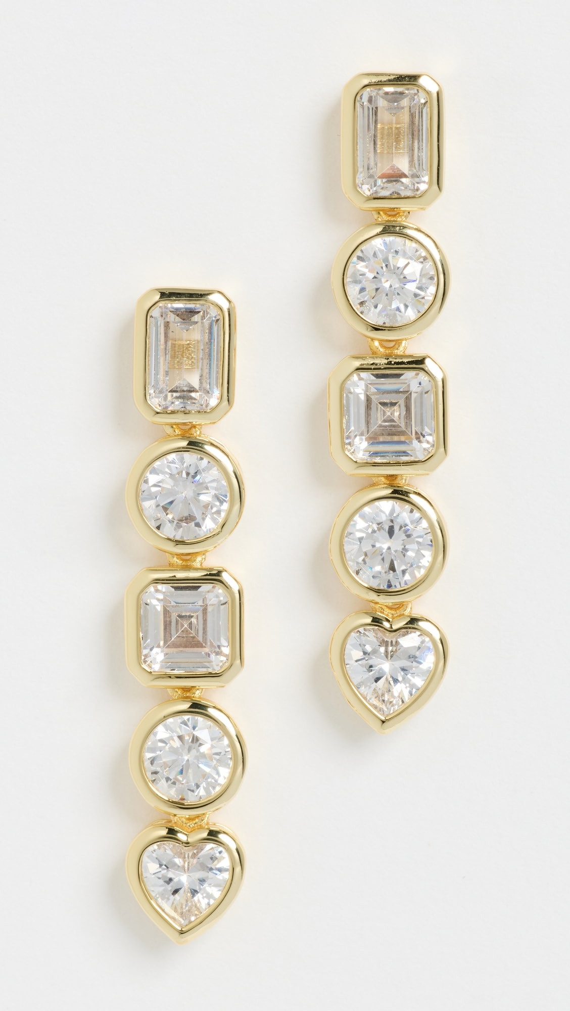 CZ Multi Shape Bezel Drop Stud Earrings | Shopbop