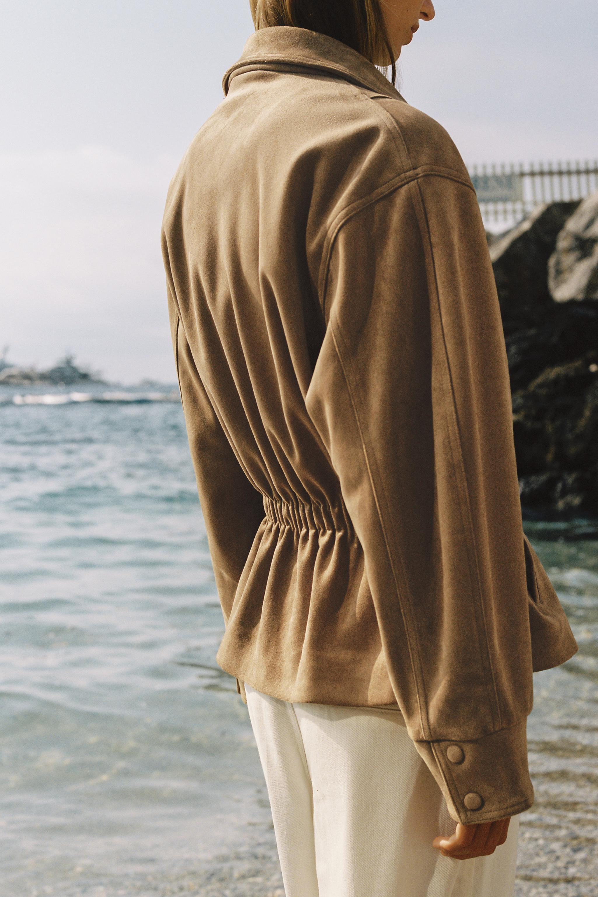 FAUX SUEDE BELTED JACKET | Zara US