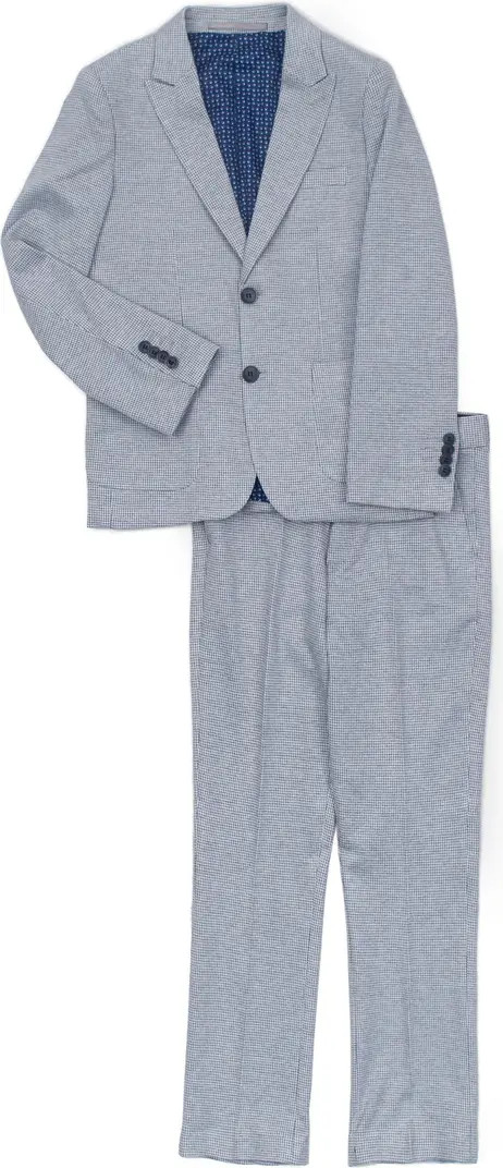 Kids' Taupe Houndstooth Two Button Peak Lapel Suit | Nordstrom Rack