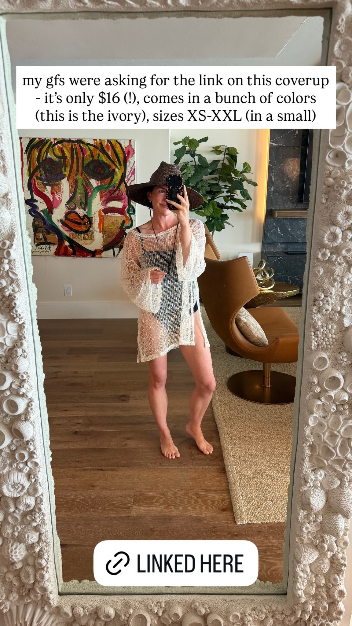 my gfs were asking for the link on this coverup - it's only $16 (!), comes in a bunch of colors (this is the ivory), sizes XS-XXL (in a small)

#LTKSwim #LTKgrwm #LTKSeasonal