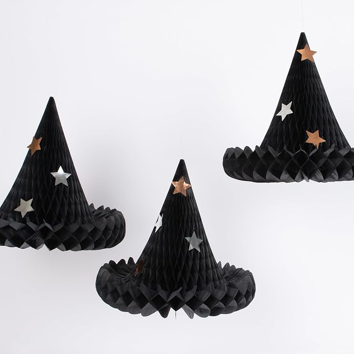 Meri Meri Honeycomb Witch Hat Halloween Party Decorations (Pack of 3) | Amazon (US)