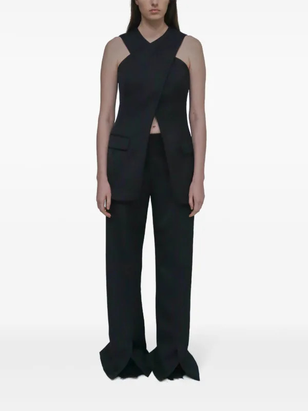Rosetta Getty Tailored cross-front Top | Black | FARFETCH | Farfetch Global