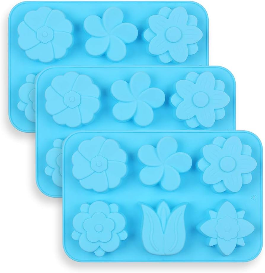 homEdge 6-Cavity Silicone Flowers Shap Mold, Set of 3PCS Non Stick Silicone Mixed Tulip, Daisy Mo... | Amazon (US)