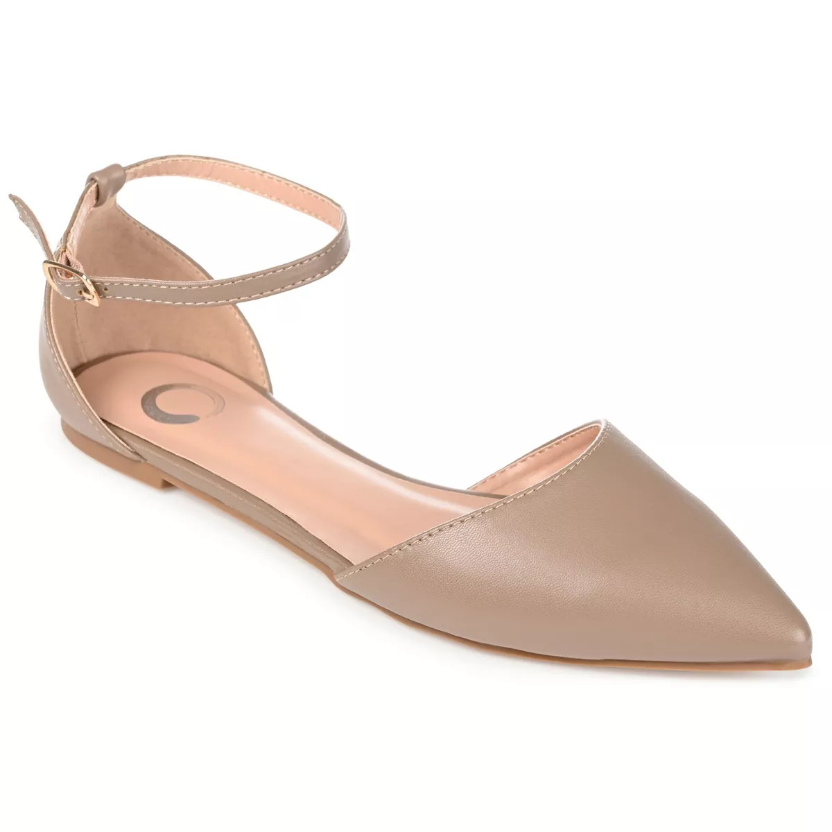 Journee Collection Womens Reba Buckle Pointed Toe Ballet Flats | Target