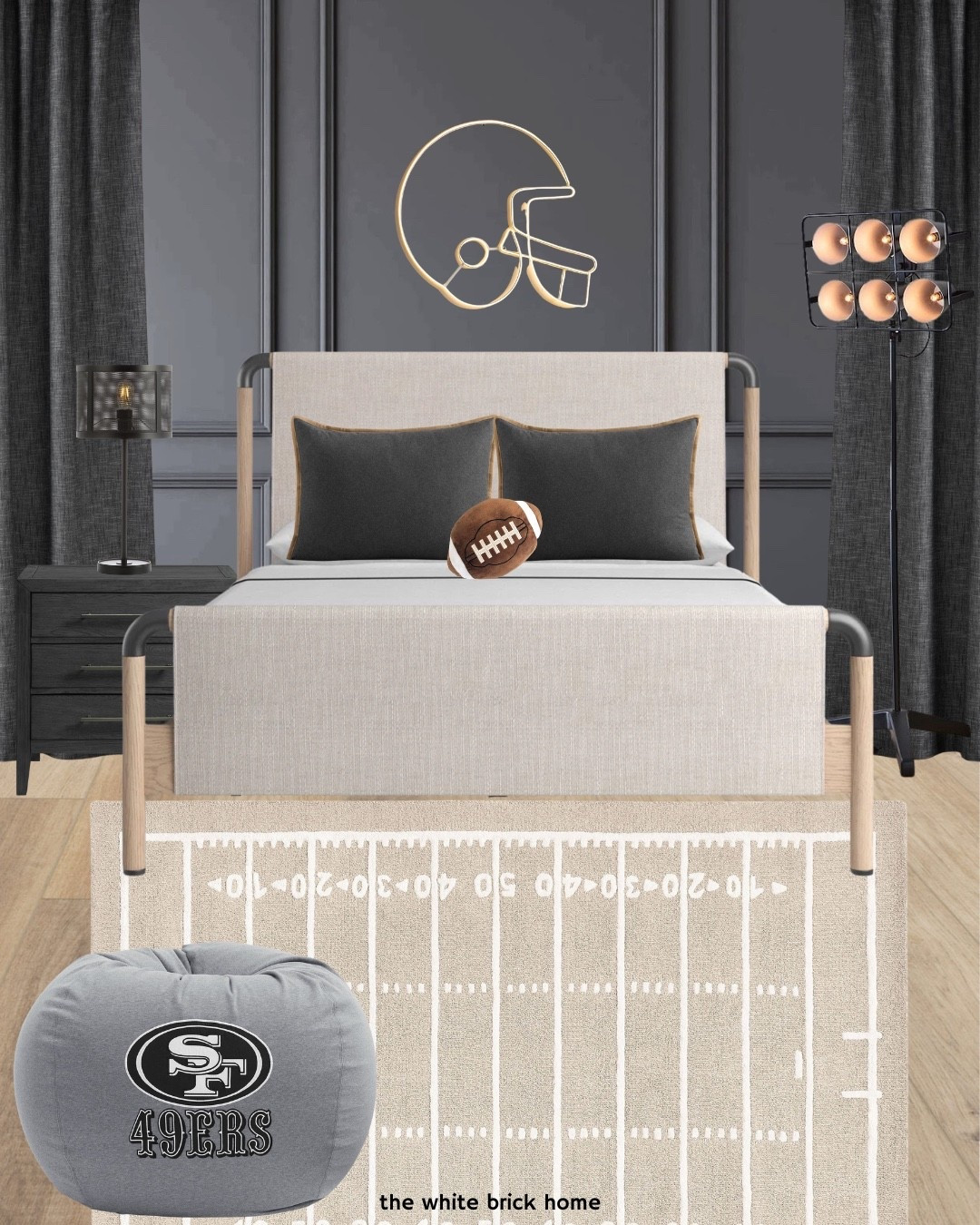 A really fun football themed bedroom! 

🖤🖤

Boys room, boys bedroom, kids room, kids bedroom, boys room decor, boys room ideas, sports room, sports bedroom, football decor, boys room rug, boys room bed, boys room nightstand, boys room bean bag, boys room light, boys room bedding, boys room design, teen boy, teen boy bedroom, teen room, teen bedroom boy, bed, nightstand, rug, football decor, teen, pottery barn teen, Wayfair 

#LTKHome #LTKKids #LTKSeasonal