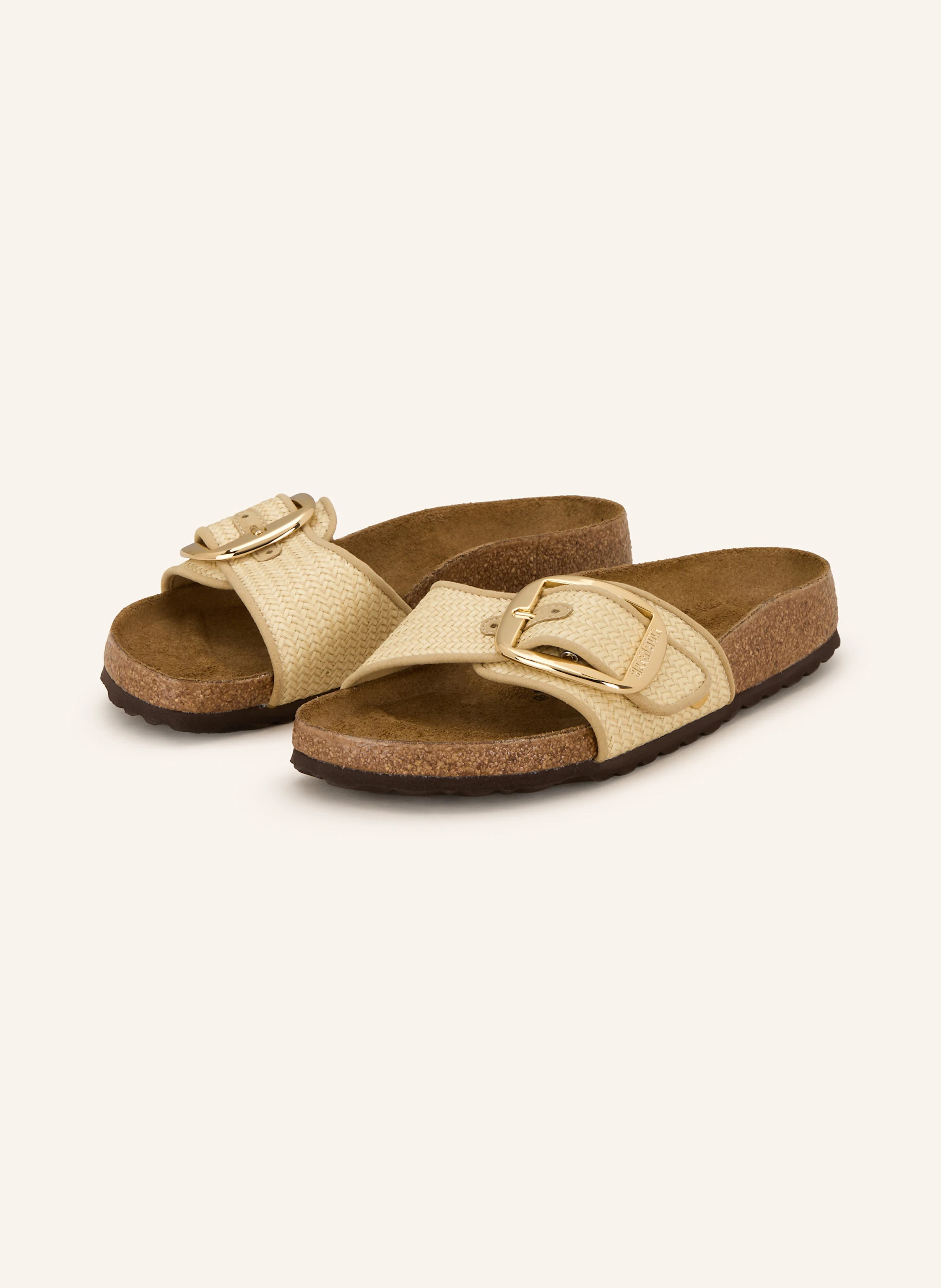 BIRKENSTOCK Pantoletten MADRID BIG BUCKLE RAFFIA in ecru | Breuninger (DACH)