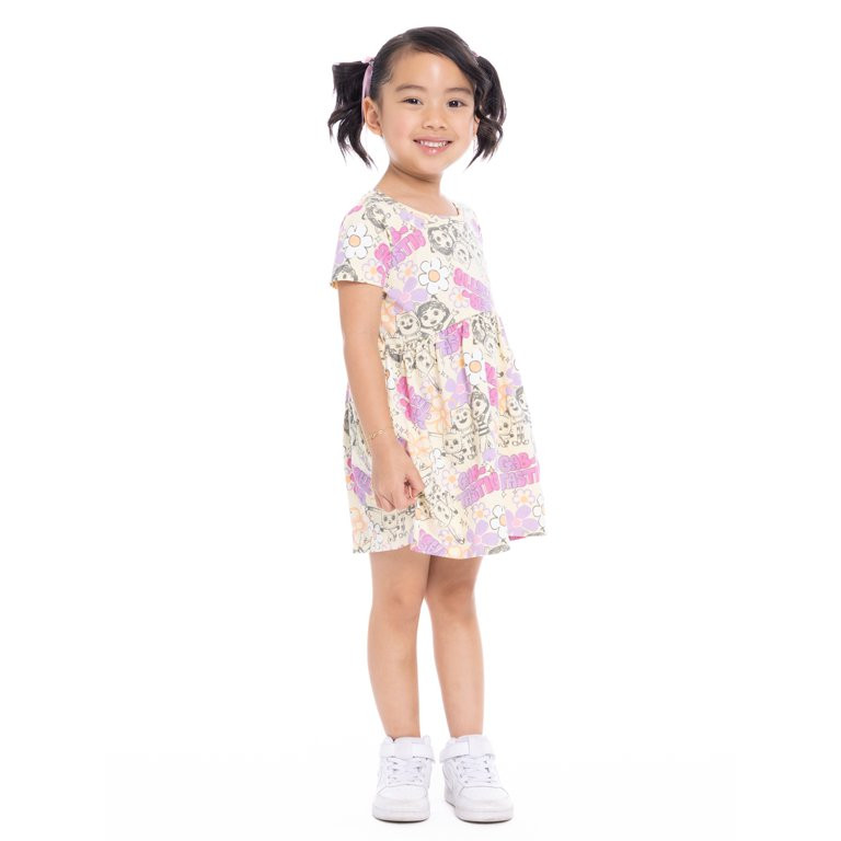 Gabby’s Dollhouse Toddler Girls Print Skater Dress with Short Sleeves, Sizes 12M-5T | Walmart (US)