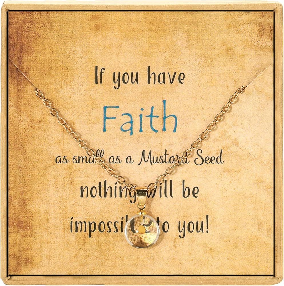 AMIST Bible Verse Necklace for Women Motivational Inspirational Gifts for Her - If You Have Faith as | Amazon (US)