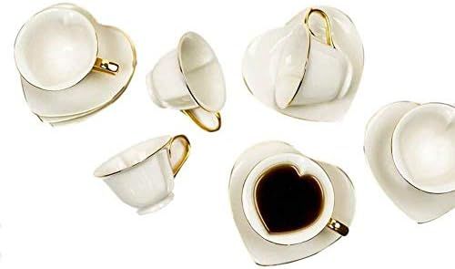 Tea and Coffee Cups with Saucers (Set of 6) by Classic Coffee & Tea|Charming, Inside Out Cups & H... | Amazon (US)
