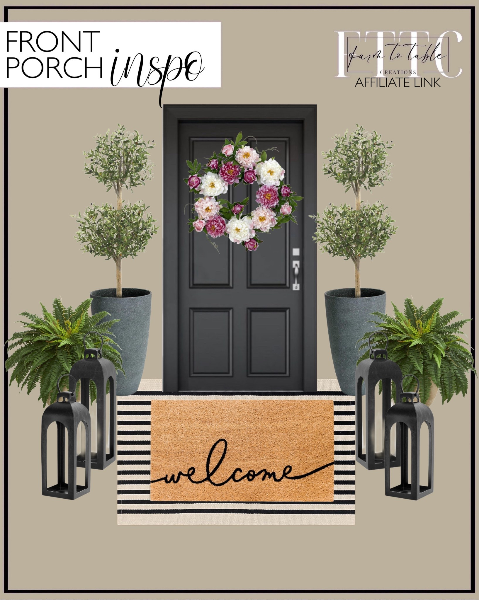 
Front Porch Inspo. Follow @farmtotablecreations on Instagram for more inspiration.

Boston Fern in sandstone planter. Algreen Acerra Weather Resistant Composite Tall Vase Round Planter Pot 20 x 12 x 12 Inches, Gray Stucco (2 Pack). Olive double topiary. Cast Aluminum Outdoor Lantern Candle Holder Black. Front Porch. Front Porch Plants. Front Porch Decor. Target Finds. KILOCOCO Beige Striped Rug 2.3'x3.6' Indoor Outdoor Rugs Front Door Mat Hand Woven Cotton. Natural Coir Doormat with Non-Slip Backing. Peony wreath.

Nearly Natural Floral Sale. 


#LTKHome #LTKFindsUnder50 #LTKSaleAlert