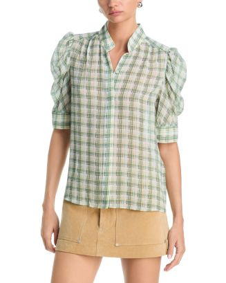 FRAME The Gillian Silk Puffed Sleeve Blouse | Bloomingdale's Women | Bloomingdale's (US)