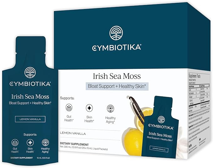 CYMBIOTIKA Irish Sea Moss Supplement, Organic Wildcrafted Sea Moss with Aloe Vera, Fulvic Mineral... | Amazon (US)
