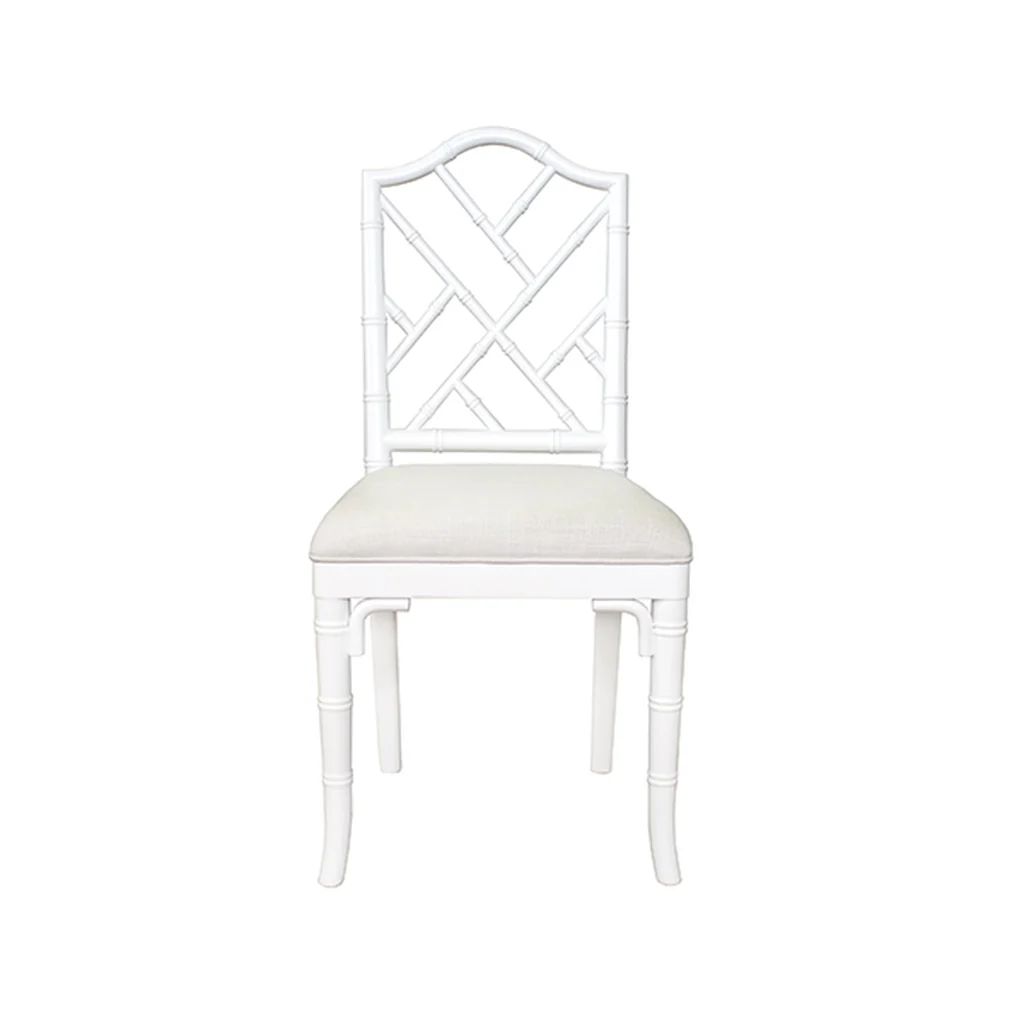 Chippendale Style Bamboo Dining Chair with Linen Cushion in Various Co – BURKE DECOR | Burke Decor