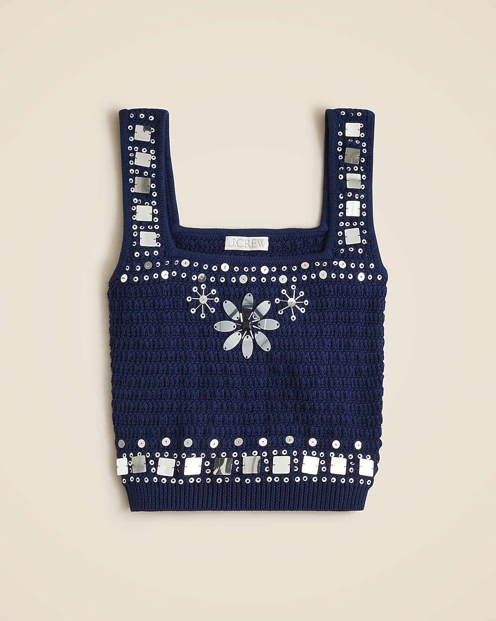 Sweater-tank with hand-embellished mirrors | J. Crew US