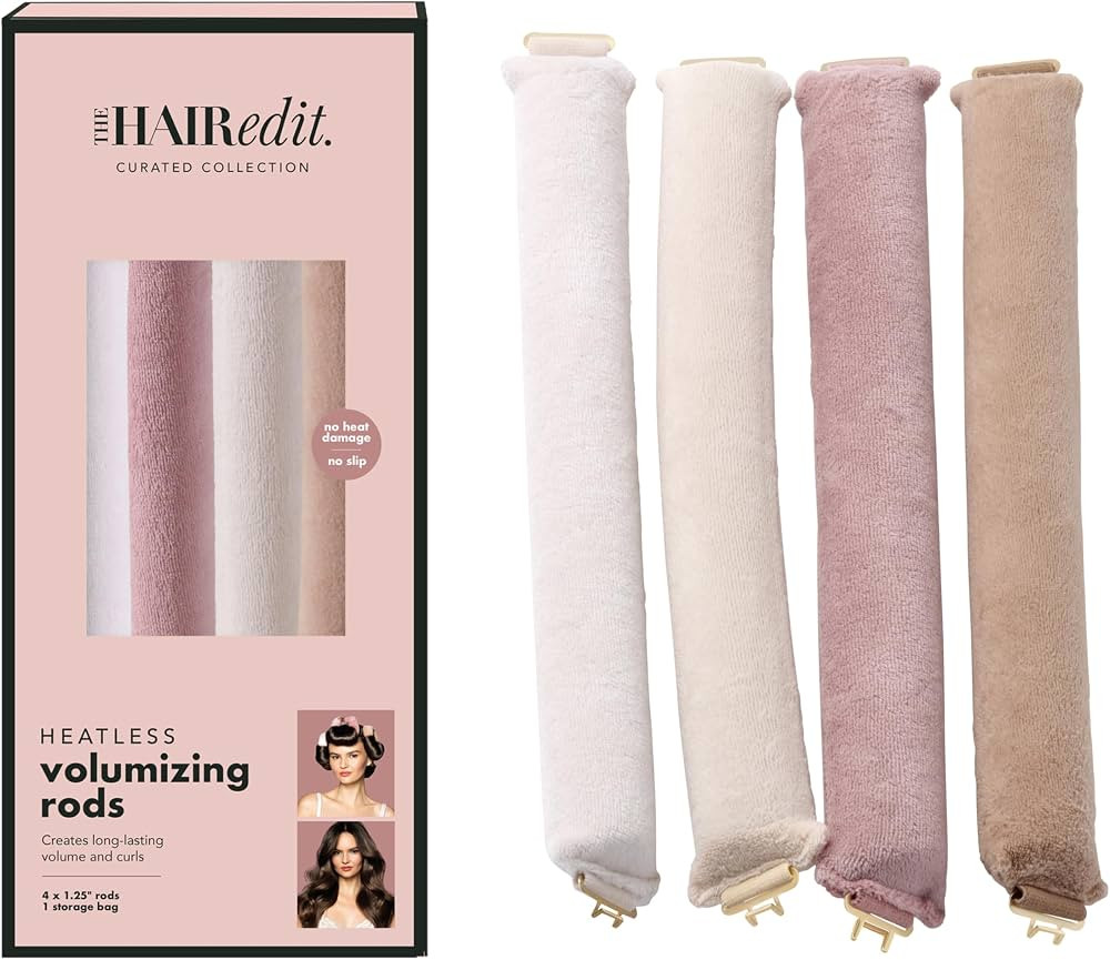 The Hair Edit Volumizing Hair Rods for Overnight Curls No Heat Hair Rollers for Long or Medium Le... | Amazon (US)
