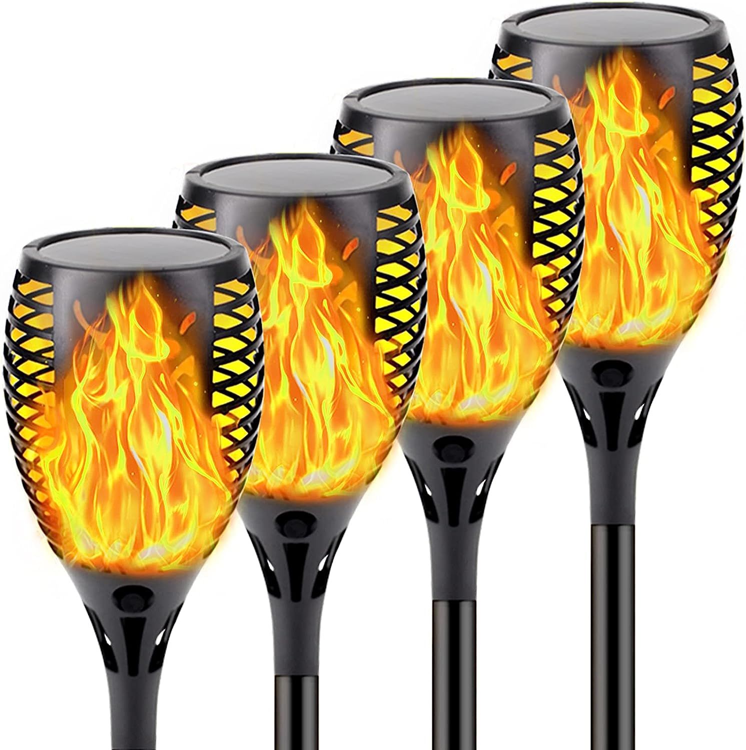 4-Pack Solar Lights Outdoor (Super Large Size) Solar Torch Lights with Flickering Flame, Waterpro... | Amazon (US)