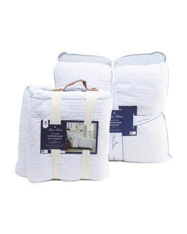 Lina Striped Slub Quilt Set And Euro Pillows Collection | TJ Maxx