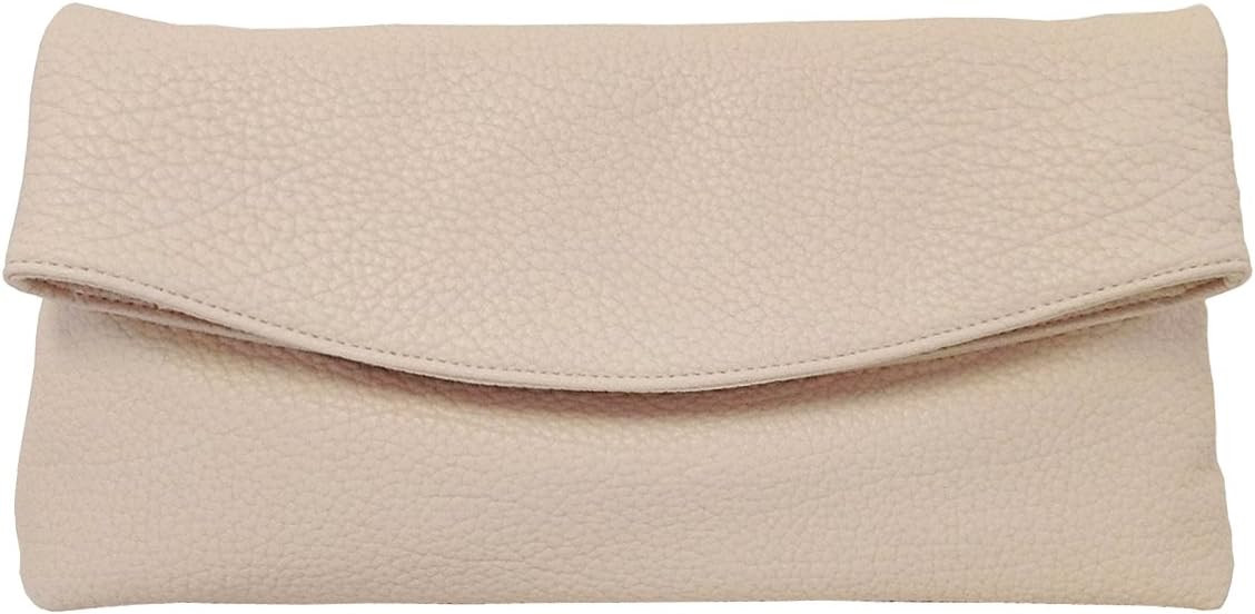 JNB Faux Leather Oversize Foldover Clutch | Amazon (US)