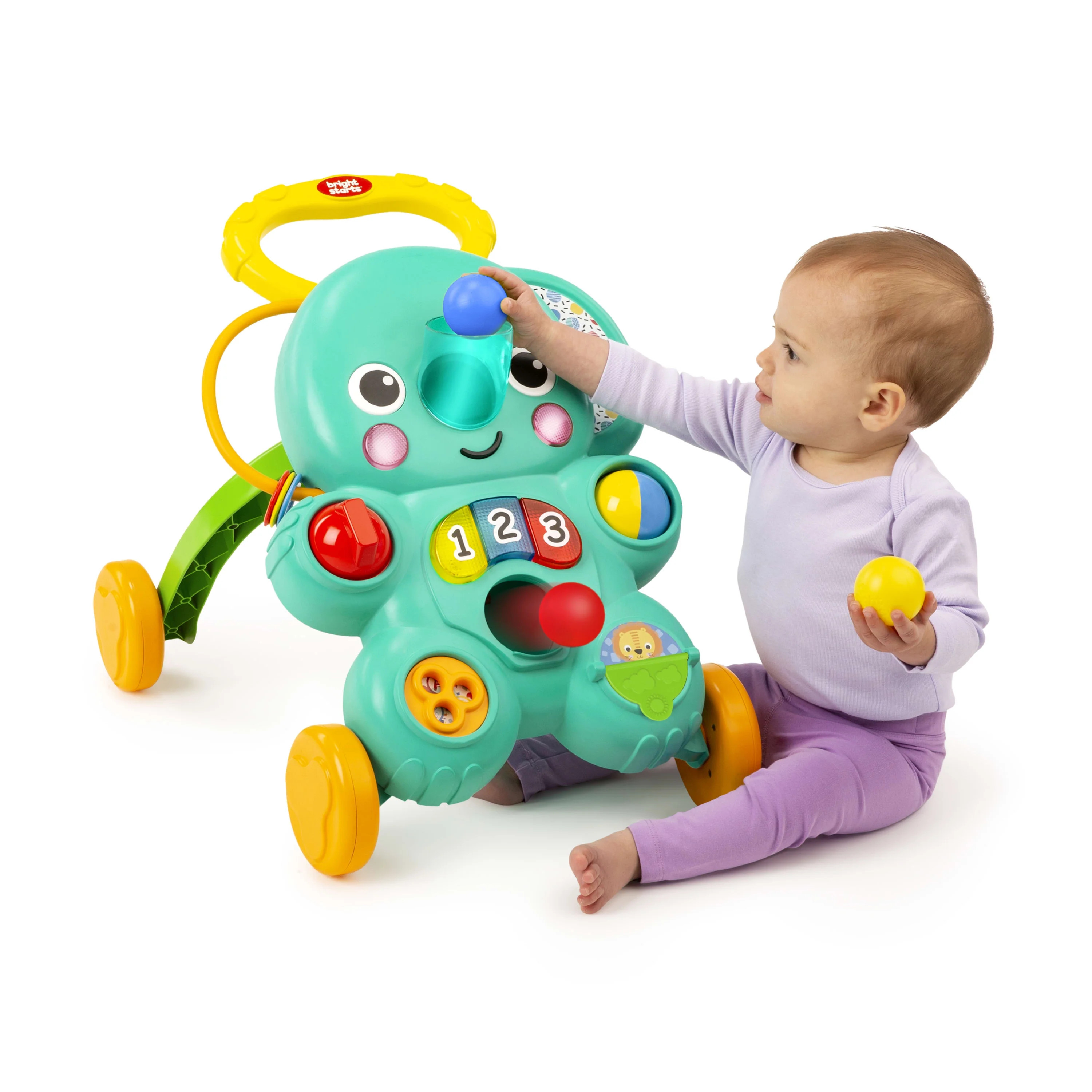 Bright Starts Stroll 'n Roll 2-in-1 Ball Play Baby Walker Elephant | Walmart (US)