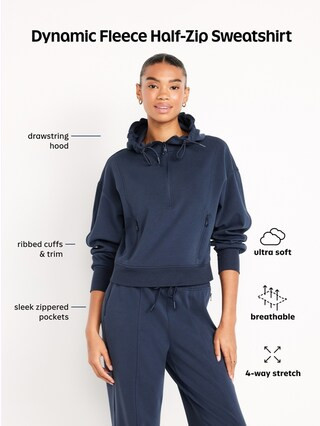 Dynamic Fleece Half-Zip Hoodie Sweatshirt | Old Navy (US)