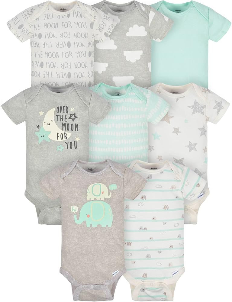 Gerber Unisex-Baby 8-pack Short Sleeve Onesies Bodysuits | Amazon (US)
