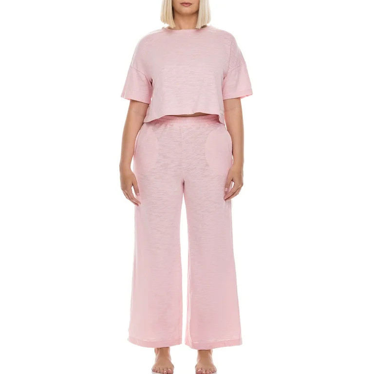 kindly Yours Colorblock Day & Night Short Sleeve Tee and Pant Set (Women’s) - Walmart.com | Walmart (US)