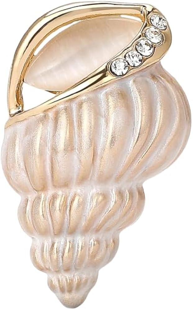 ONLYJUMP Conch Brooch Pins for Women Girls Dainty Rhinestone Ocean Shell Conch Brooch Pin Bohemia... | Amazon (US)