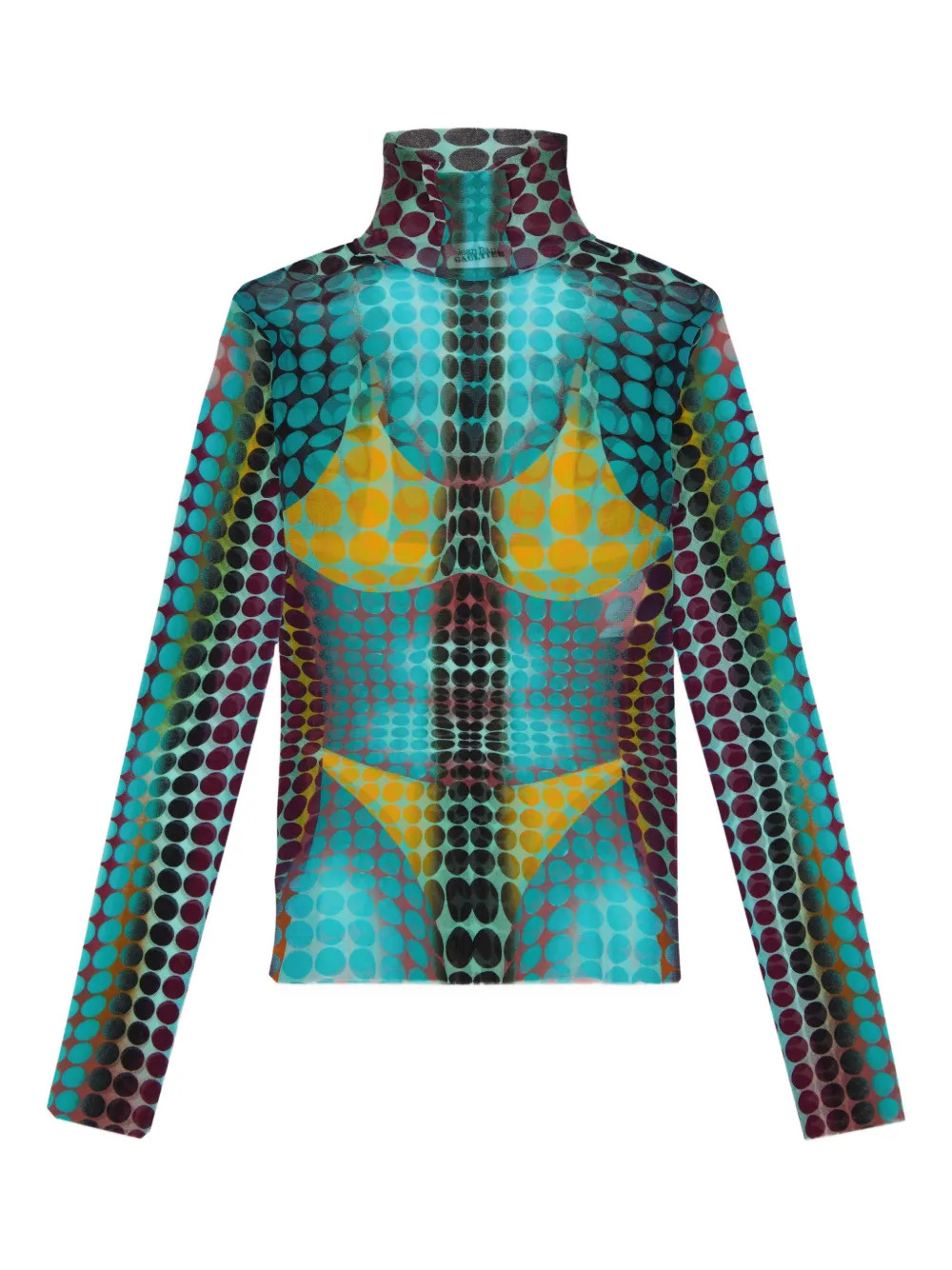 Jean Paul Gaultier high-neck dots-print Top | Blue | FARFETCH | Farfetch Global