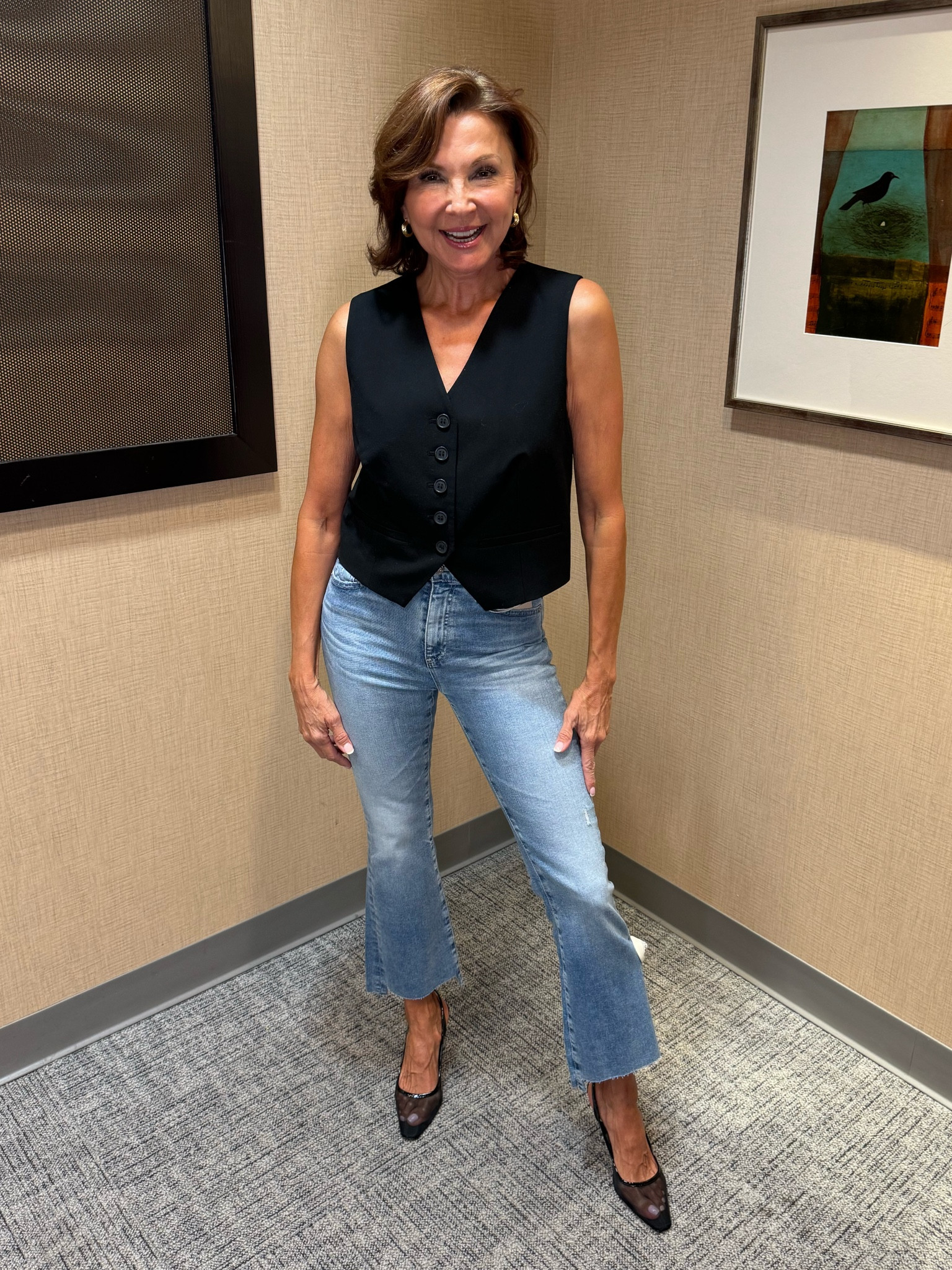 Vests are IN. 🖤 And I love these mesh black heels! 

#LTKStyleTip #LTKxNSale #LTKSummerSales