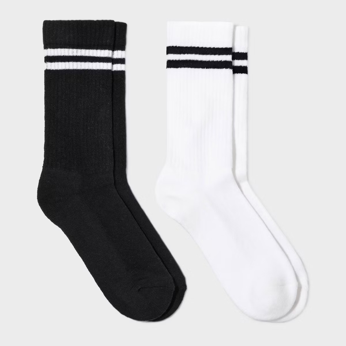 Women's 2pk Cushioned Ribbed Crew Socks - 4-10 | Target