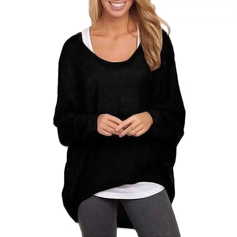 Funcee Women's Sweater Pullover Loose Batwing Sleeve Fitting Blouse | Walmart (US)