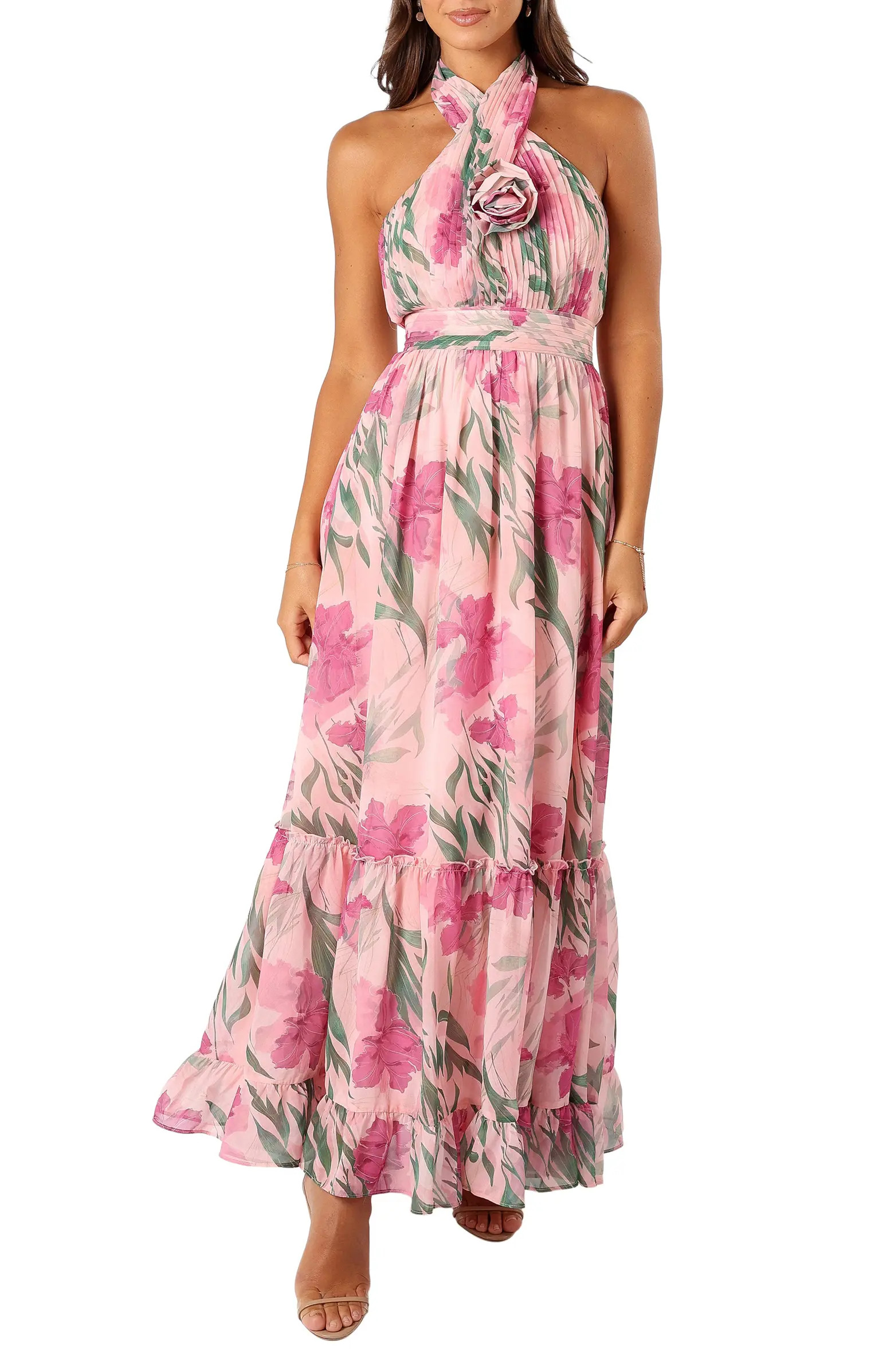 Petal & Pup Lennon Floral Halter Gown | Nordstrom | Nordstrom