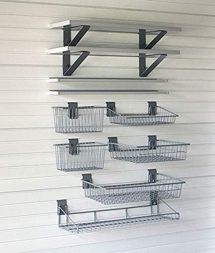 StoreWALL Basket and Shelf Bundle Accessory Kit with 10 Heavy Duty Locking Slatwall Shelves and B... | Amazon (US)