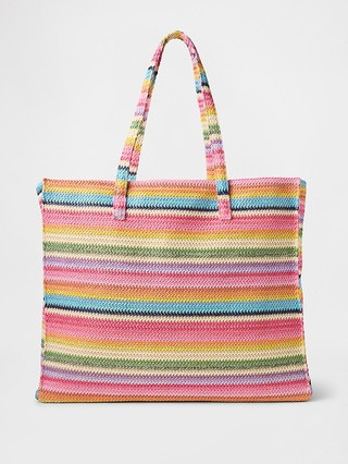 Rainbow Straw Tote Bag | Gap (US)