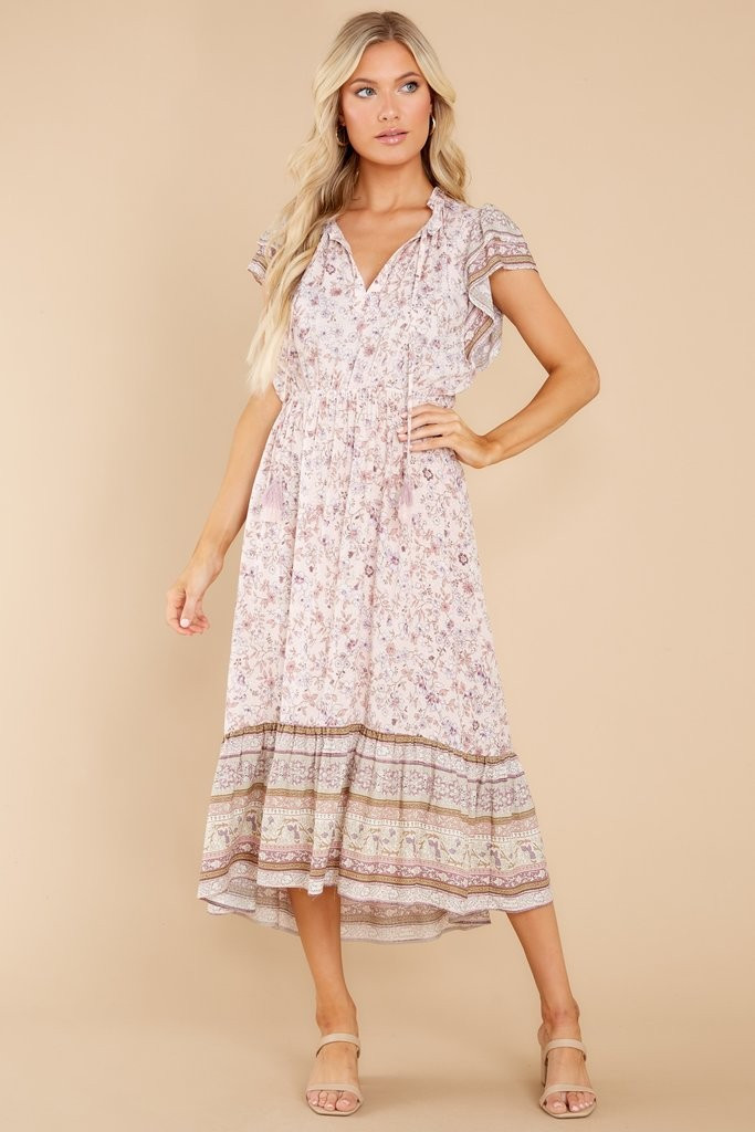 Sweeter Still Pink Floral Print Midi Dress | Red Dress 