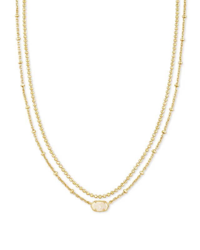 Emilie Gold Multi Strand Necklace in Iridescent Drusy | Kendra Scott | Kendra Scott