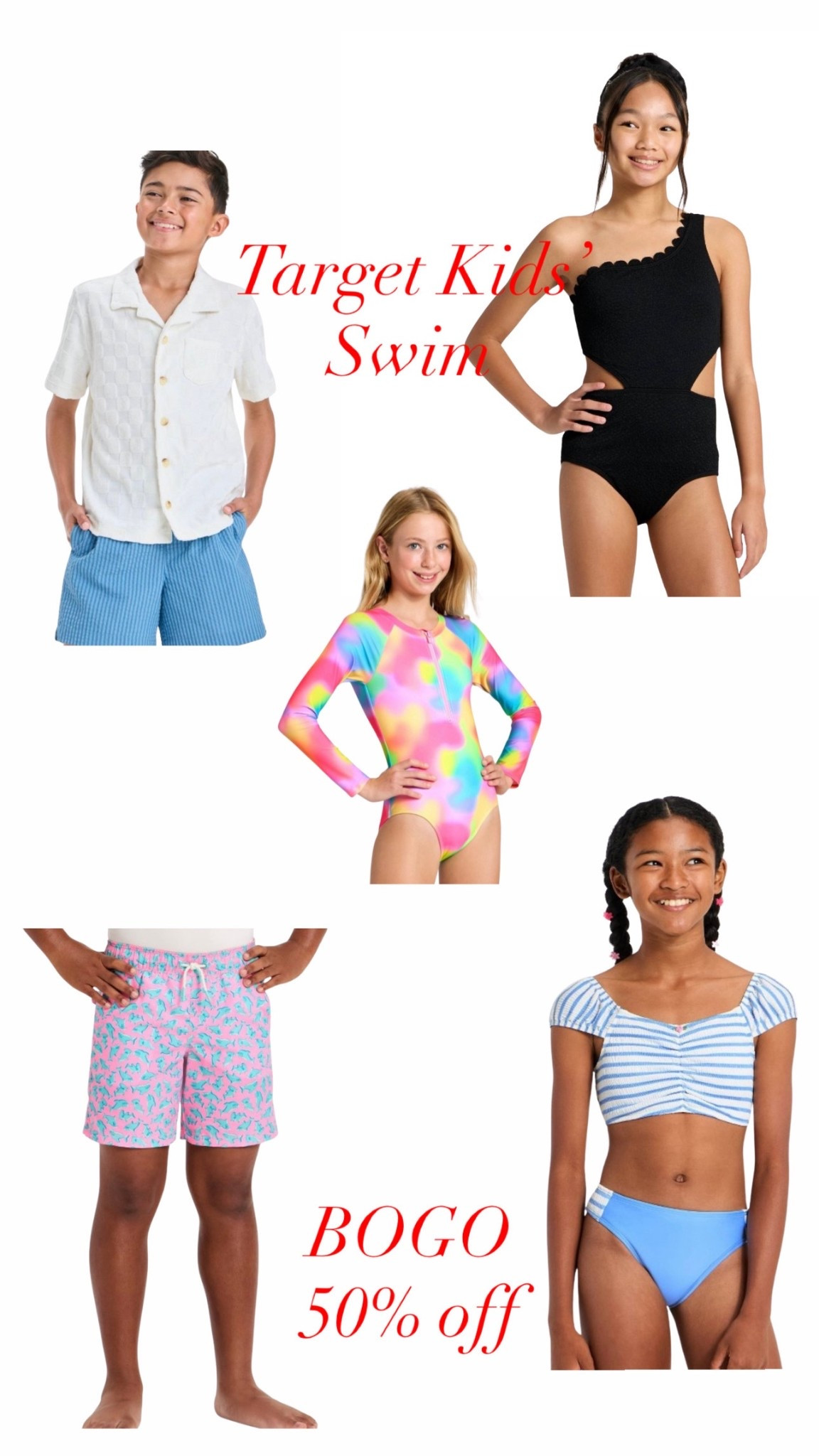 Target has so many great styles for kids’ swim this year! 

Arabelle loves the art class suits and almost exclusively picks those out, and I prefer classic looking suits for the boys.

#LTKSaleAlert #LTKKids #LTKSwim